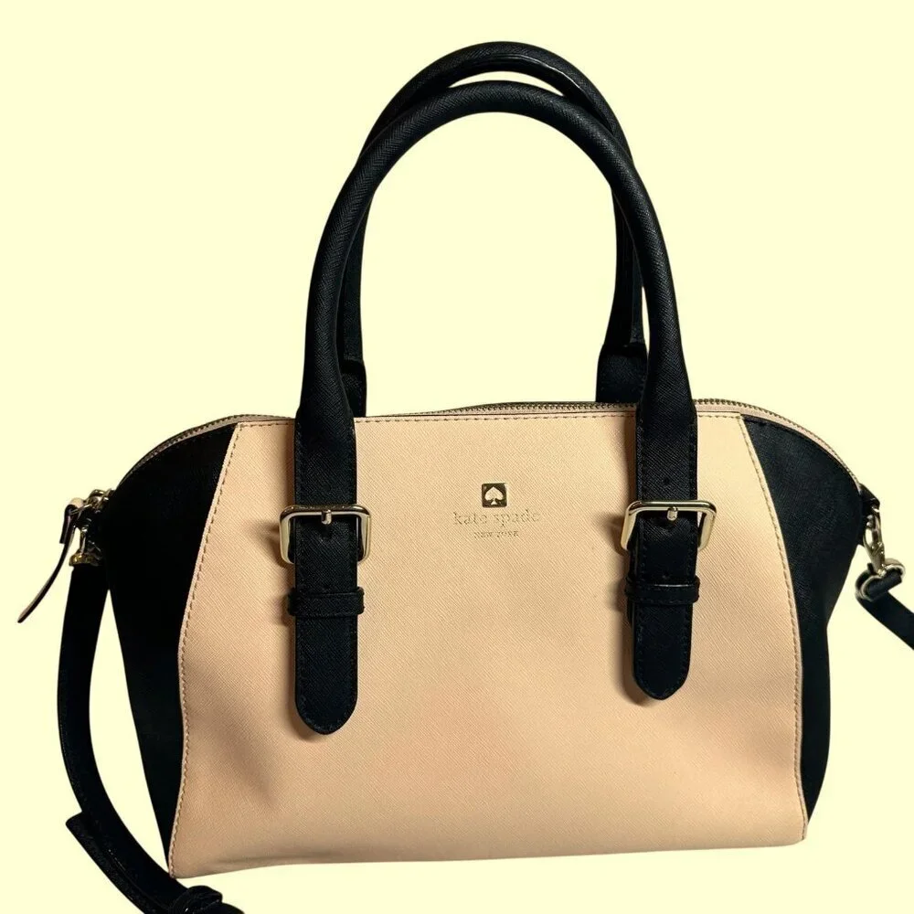 Kate Spade Cove Street Colorblock Pippa Crossbody in Soft Resetta Pink Black - Picture 3 of 12